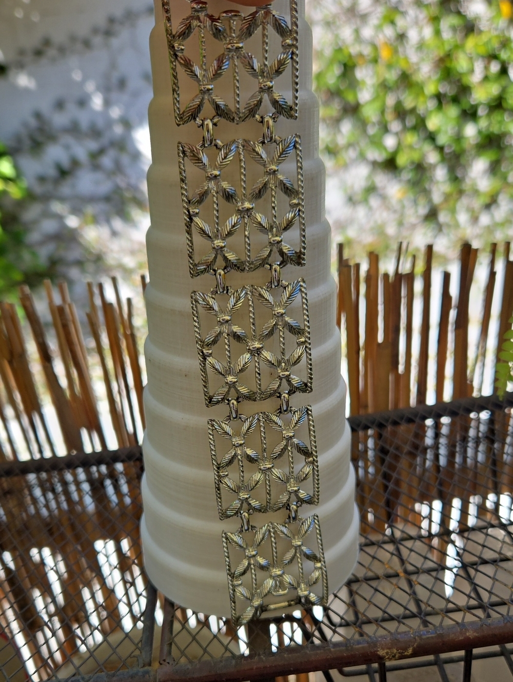 Elegant Coro Signed Silver-Tone Leaf Link Bracelet - Size 7